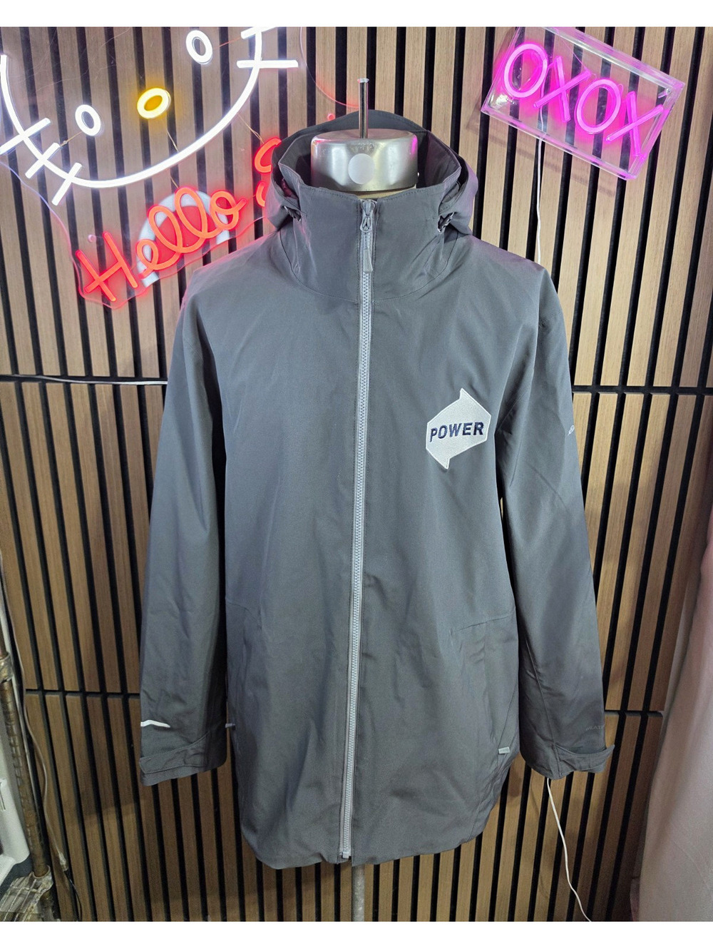 Eddie Bauer Men's WeatherEdge Gray Hooded Full Zip Stand-Up Windbreaker 2XL